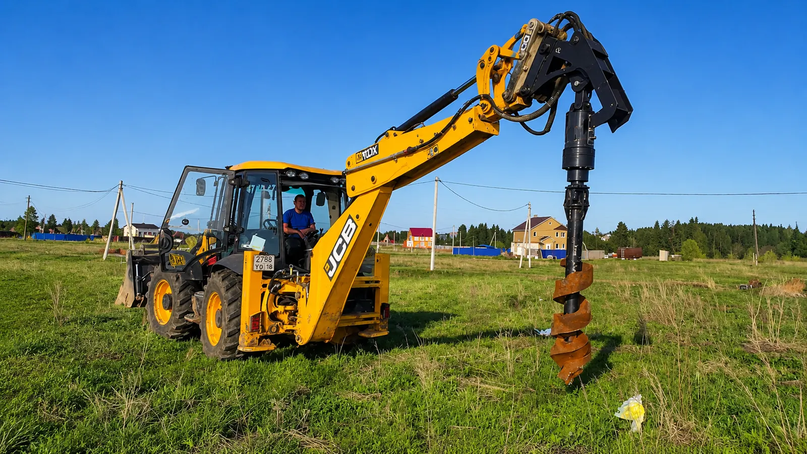 Ямобур на JCB